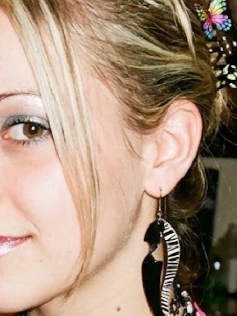 Black Zebra-Pattern Leaf Drop Earrings - Women Hair Accessory